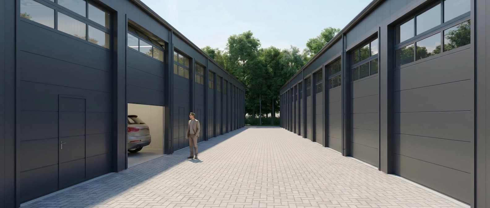 Visualisierung des XXL-Garagenparks in Wegberg